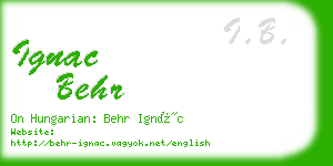 ignac behr business card